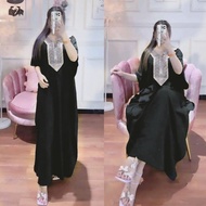 Isyana Arabian Kaftan Dress Plain Lace Gamis Contemporary Busui Daster