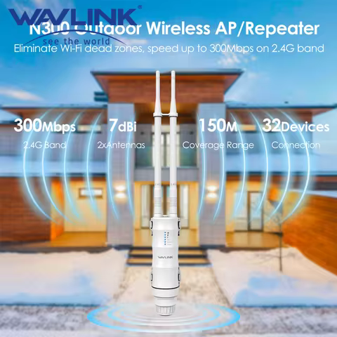 WAVLINK AC300/600/1200/AX1800/3000 Wireless Outdoor Router High Power Long Range AP/Repeater With 2x