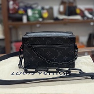 95%New Used Lv Mini Soft Trunk 黑灰色軟盒子塗層帆布 M44735 #黑武士 #芯片款