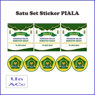 satu set sticker piala label tropy costem