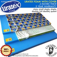 (hot sale)Uratex Foam with Cover 4 inches thick 100% Original ( 30x75 / 36x75 / 48x75 / 54x75 / 60x7