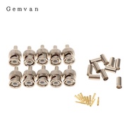 Gemvan SiaBiced 10-Pack Professional RG58 BNC Male Crimp-On Connector for Coaxial Cables
