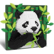 Panda Animal 3D Wall Art Micro Mini Building Blocks Set, Unique Home Wall Decor or Table Display, No