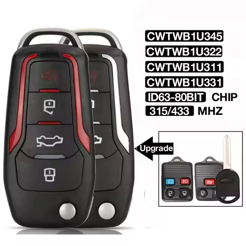 jingyuqin 4 BTN CWTWB1U311 315/433 MHZ 4D63/4D60 Chip Flip Remote Control Car Key For Ford Crown Vic