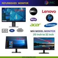 Monitor  19 20 22 23 24 inch HDMI  Dell HP Acer Mix Model for Computer CPU CCTV Monitor [ Used ] Gra