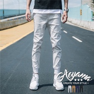 AOYAMA Jogger Threaded Zipper Necking Handsome Stretch Drawstring Pants [A88895] Casual Pants AOYAMA