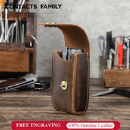 CONTACTS FAMILY Genuine Leather EDC Belt Pouch Multi-Tool Sheath Flashlight Holder Swiss Army Knife 