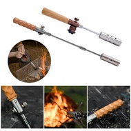 Outdoor Blow Torch, Butane Torch With Canister Adapter, Torch With Wooden Handle, Long Handle Blow Torch, Jet Flame Torch For Outdoor Camping Cooking