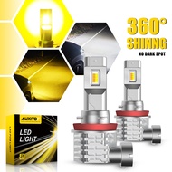 AUXITO 2PCS Dual Color H11 H8 H16 LED Fog Light  For Car Daytime Lamp 6000K White 3000K Golden Yello