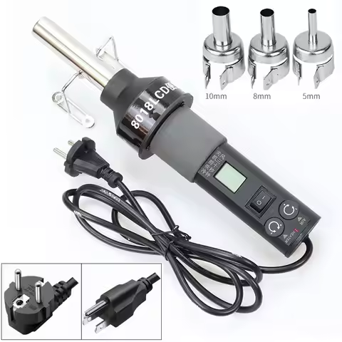 GJ8018LCD Hot Air Gun Handle Soldering Station Welding Heating Tools Temperature Adjustable Black El