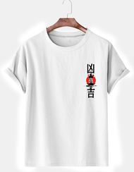 Kaos Pria Logo Tulisan Jepang Atasan Baju Oblong Distro Lengan Pendek Pakaian Pria Tshirt Atasan COD