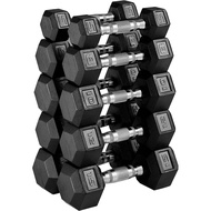 Set Dumbbell Getah Bersarung Hex Dumbbell Bebas Berat Set Dumbbell Set Berat Rumah Tanpa Rak