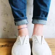 經典紅白藍 簡約復古風925銀扣腳鏈 文藝氣質小清新中性串珠腳鏈