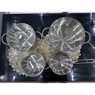 Fissler Valletta 4-piece pot set, glass lid (3 pots + 1 pot)