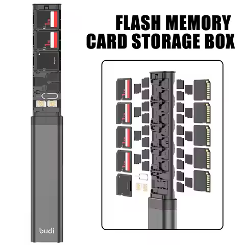 Flash Memory Card Storage Box Anti-pressure And Shock-proof Multi-function SIM Card Slots Case Holde