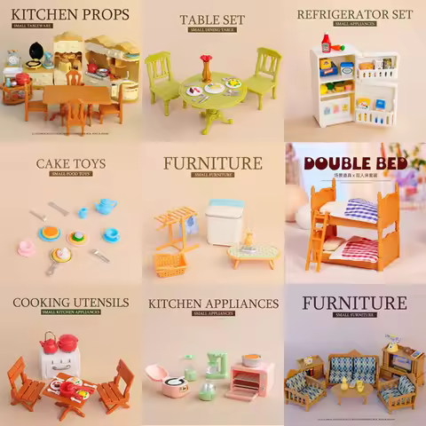 Miniature Dollhouse Furniture 1/12 Miniature Toys Girl Dolls Accessories Bedroom Bathroom Dollhouse