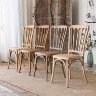 Backrest Chair t Dining Chair Simple Household Retro Country Chair Restaurant American Nordic Solid 