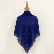 HAIFA Bawal Manik Korean Diamond B45 Tudung Bawal Cotton Batu Tabur Bidang 45 Minimalis ILYANIS