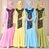 EZE FASHION 59043 JUBAH DRESS KOREAN CHIFFON WITH EMBROIDREY