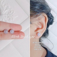 Anting Giwang Titanium Silver Bunga