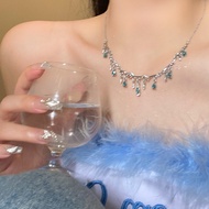 Blue Ocean Tears Tassel Water Drop Necklace