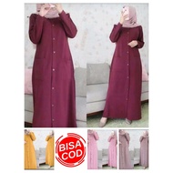 Sent On The Day That The First Hand' kim6w gladys Dress Can C O D Plain Pocket Muslim Women's Fashion