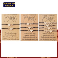 HIk 2 3 4Pieces Best Friend Wax Bracelets Sister Matching Distance Heart Bracelet