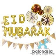 Balonasia set lebaran/idul fitri paperfan gold
