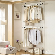 【TikTok】#Floor-Standing Clothes Hanger for Bedroom Open Simple Cloakroom Shelf Assembly Wardrobe Coat Rack Hanging