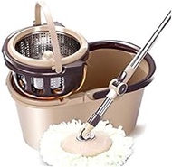 Spin Mop ，Detachable Bucket System, Microfiber Spin Mop and Bucket Set for Floor Cleaning, with Stainless Steel Basket Decoration