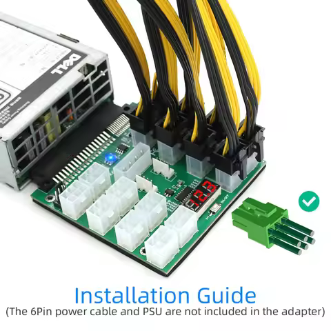 Power Supply Module Server Adapter Breakout Board for Dell PSU BTC Mining Graphics Card Computer Per