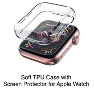 Apple Watch soft TPU Case with Screen Protector transparent T500 w26 x7 Q99 FT50 T5 pro FT30 F10 F8 