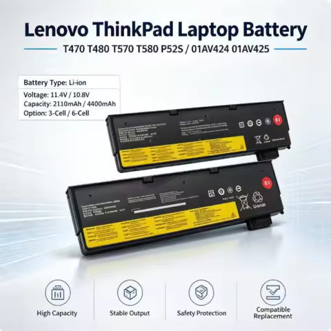 Compatible with Lenovo ThinkPad T470 T480 T570 T580 P52s 01AV424/5 High-Quality Laptop Battery