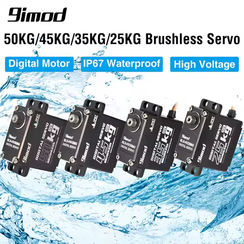 Servo 9imod Waterproof Brushless Coreless Servo 50KG 45KG 35KG 25KG 180 Degree Aluminum Digital Meta