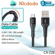 Mcdodo CA-228 Data Cable QC4.0 Quick Charging Cable USB Micro Cable Mcdodo CA-2280 Mcdodo CA-2281 CA