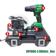DV18DG HiKOKI เครื่องเจาะ18โวลต์60นาโนเมตรความเร็วรอบเดินเบา1900รอบต่อนาทีแบตเตอรี่2X2.0เครื่องชาร์จ
