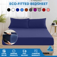 Eco-Fitted Bedsheet - Soft & Wrinkle-Resistant Polyester Single Bedsheet Super Single Bedsheet Queen