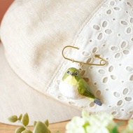 和紙飾品 胸針 綠繡眼 野鳥 鳥類