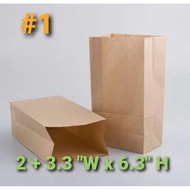 No.1 Brown Paper Bag supot 100pcs