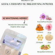 K&K 35GRAMS TRIAL THERAPEUTIC KERALA BRIGHTENING HERBAL POWDER MANDIAN HERBA SAFFRON & ROSE 100% ORG