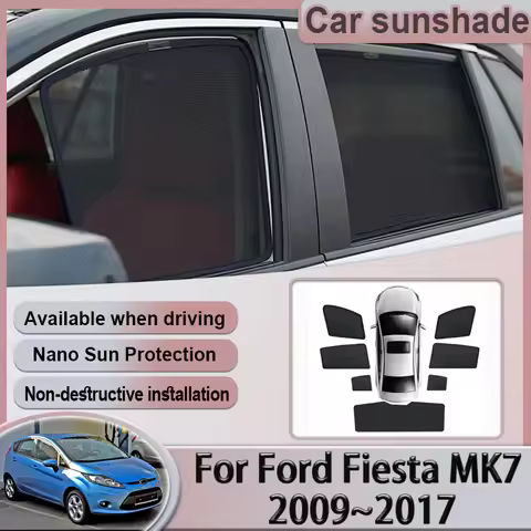 Car Mesh Shades For Ford Fiesta MK7 Accessories Mk6 Mark VI B299 2009~2017 5-door hatchback Sunshade