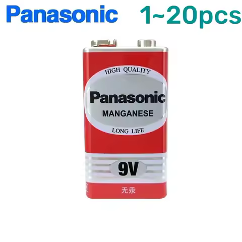 Original Panasonic 9V 6F22ND 6f22 Alkaline Battery for Alarm Wireless Microphone Mercury Free Long w