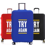 Luggage Cover Suitcase Protector "Try Again" Phrase Print Thicker Elastic Dust cover 18-28 Inch Trol