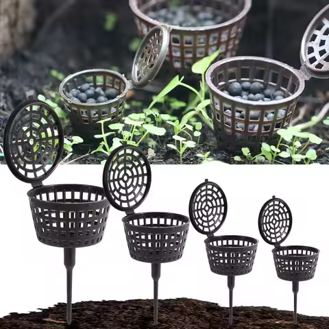 10/50pcs Fertilizer Baskets Mini Automatic Slow Release Fertilization Box with Lid Bonsai Reusable F