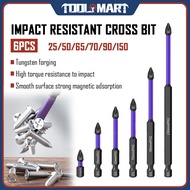 【6PCS】Tools High hardness screwdriver bit set 90mm anti-slip magnetic bit PH2 bit Phillips screwdriv