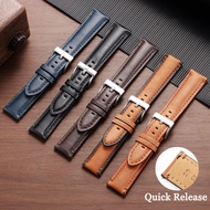 Vintage Genuine Leather Watch Band Soft Calfskin Bracelet 18mm 20mm 22mm Quick Release Watch Strap f