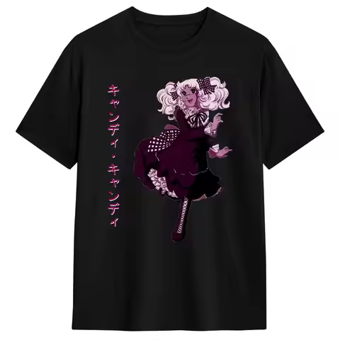 Candy Candy Anime T-Shirts for Men Women 80s Manga Vintage Pure Cotton Tees Round Neck Short Sleeve 