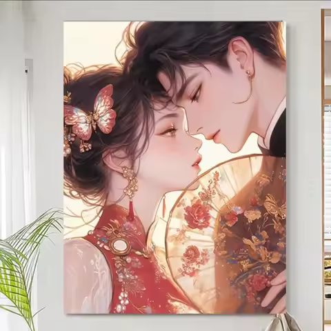 9ct 65x80cm Lovers Embroidery DIY Chinese Style Printed Kits Cross Stitch Needlework Set Home Decor