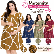 Maternity Baju Dress Mengandung Dress Pregnant Short Sleeve
