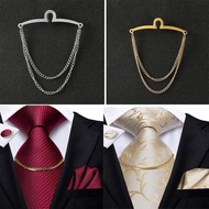 Vintage Men Tie Clip Shirt Chain Buckle U-Shaped Tie Clips Chain Jewelry Business Wedding Formal Tie